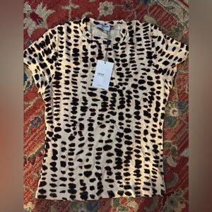 LNA Leopard Print Short Sleeve Tee